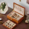 Large double-layer pine jewelry box