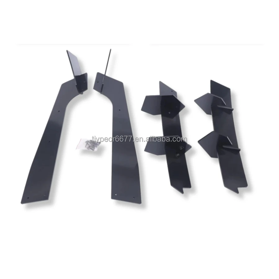 product tiypeor shark fin rear bumper diffuser for ford mustang 2015   2023 v2 style gloss black rear diffuser  rear side splitter-6