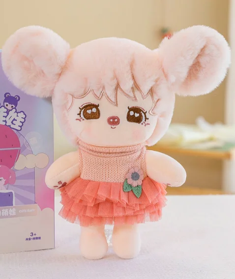 Korean Idol Rag Plush Dolls with Wigs Soft Fiber