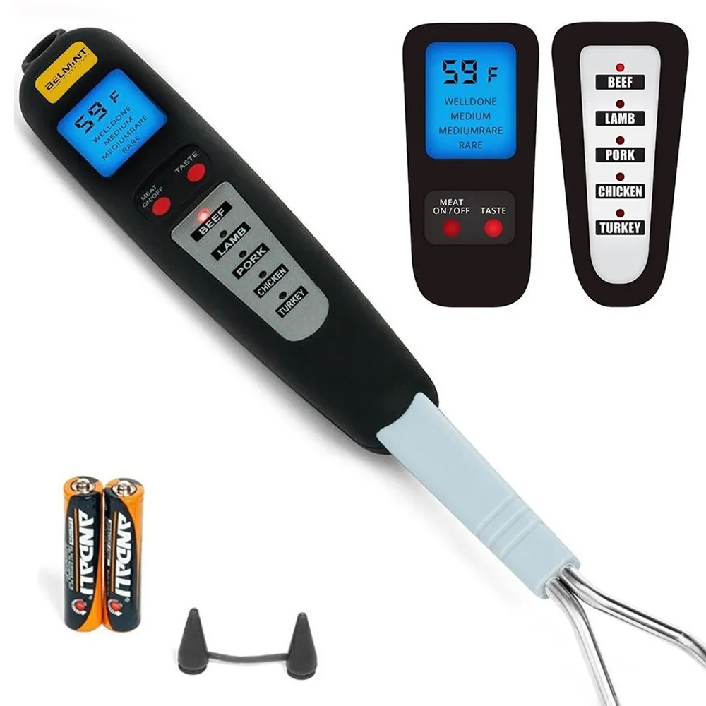 Probe Instant Read Kitchen Digital Meat Thermometer Fork Type Food Thermometer for Christmas Barbecue Party