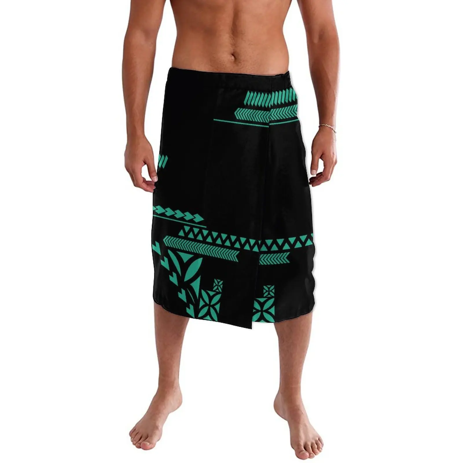 High Quality Custom Polynesian Tribal Design Samoa Lavalava Tatau Ie Faitaga Tupenu Mens Wrap Skirt Hawaiian Sarong for Men