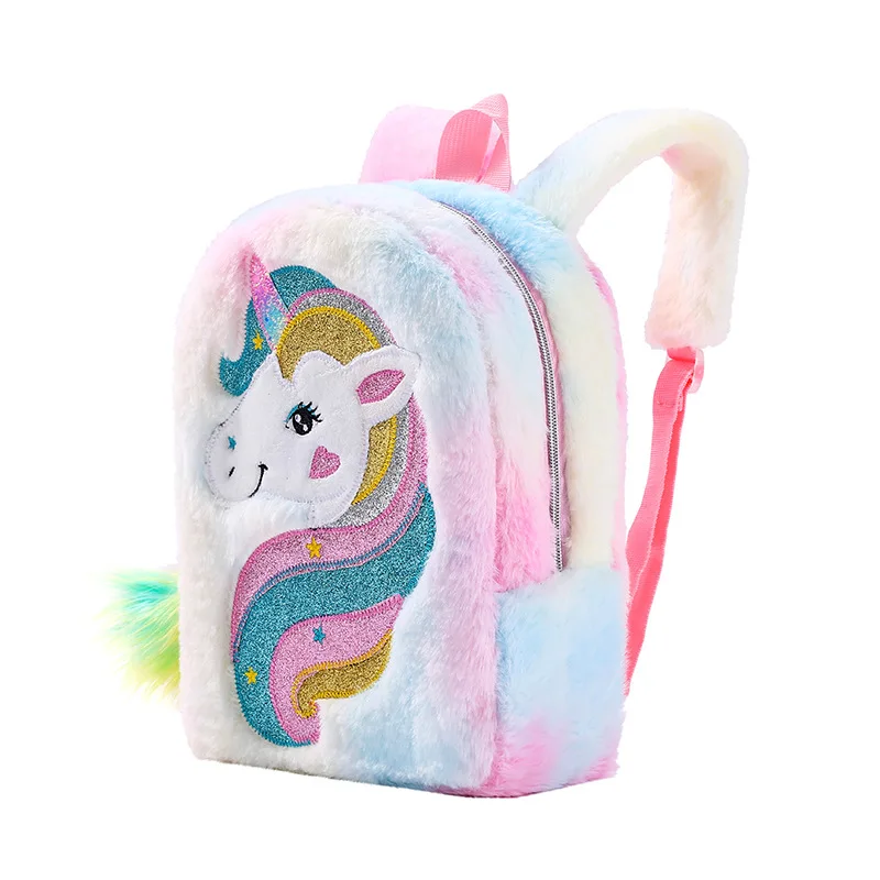 Cartoon Unicorn Plush Schoolbag Animal Plush Backpack For Girls Kids ...