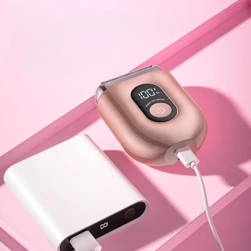 Lady Electric Shaver with Digital Display Rechargeable 450mAh IPX6 Waterproof Body Trimmer for 90 Minutes Runtime