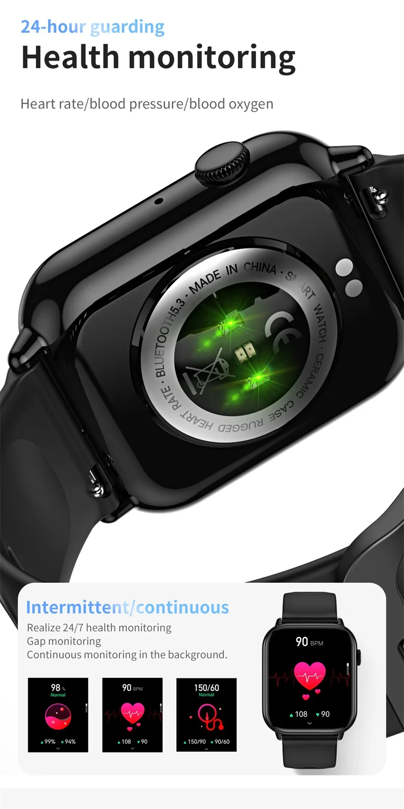 HD15 Smart Watch Bracelet Men Women 1.75Inch HD Screen Heart Rate Monitoring Waterproof BT Call Smartwatch (15).jpg