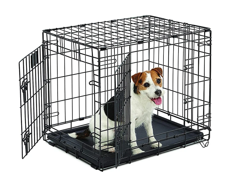 Metal Dog Cage Crate Kennel Foldable With Removable Tray Cages Animal
