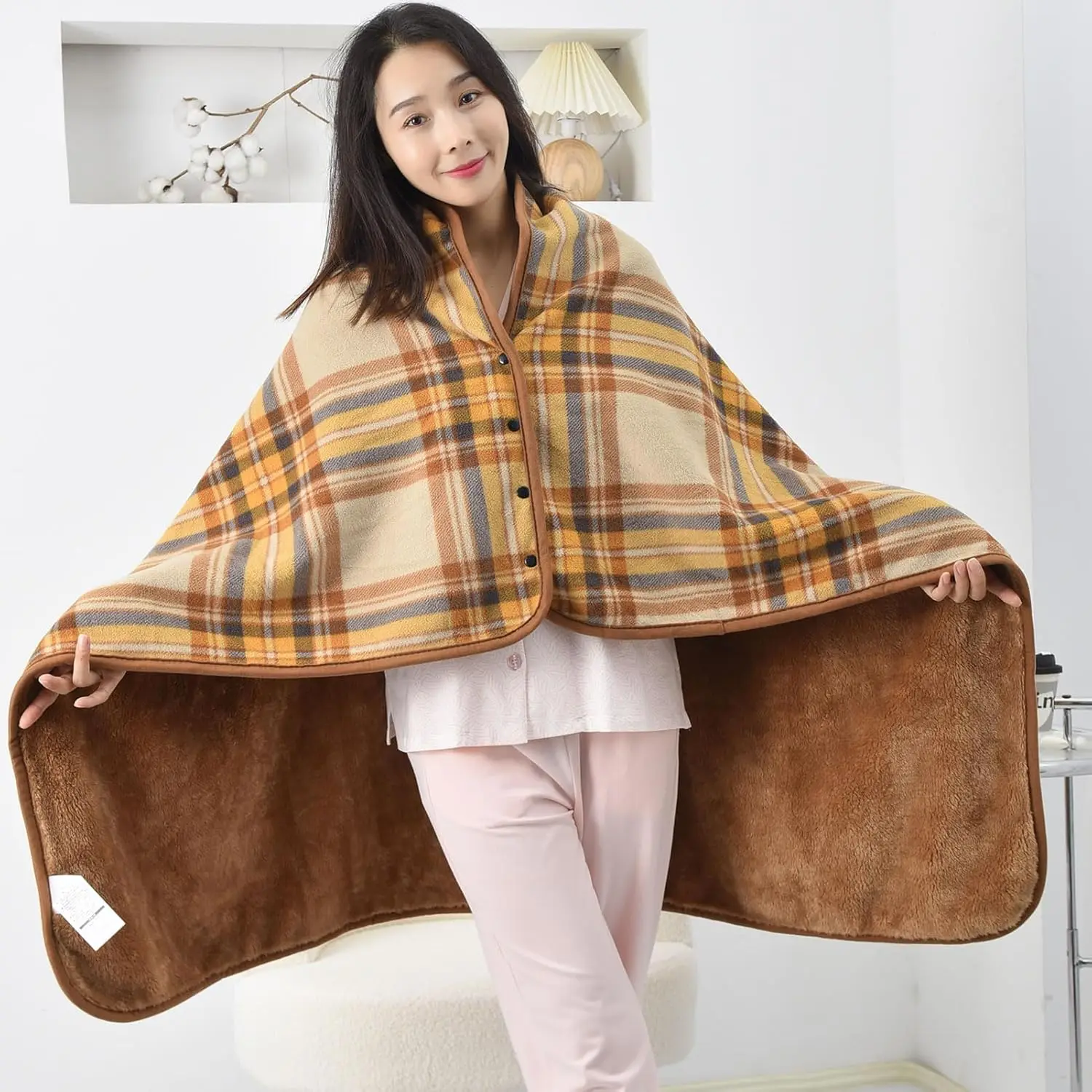 Portable Sherpa Poncho Warm Stylish Travel Blanket