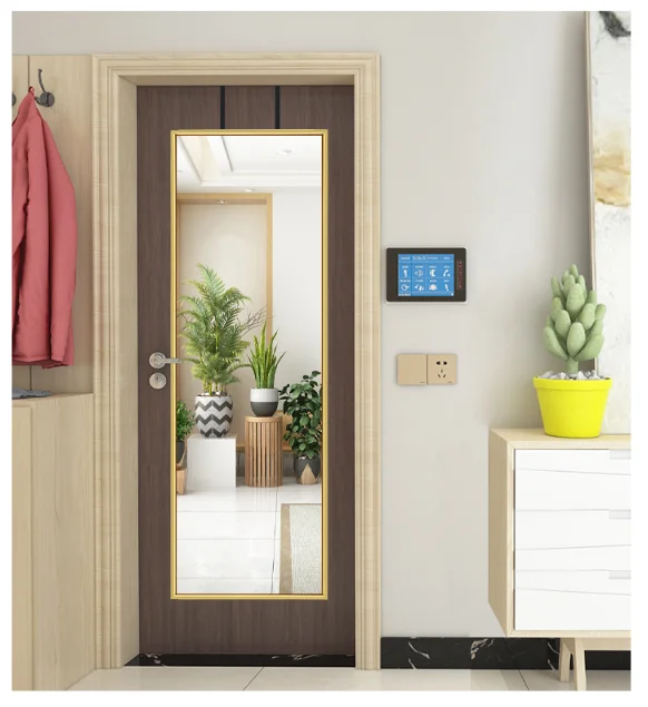 长墙卧室浴室挂衣服门上全长镜子可以定制尺寸和ps框
