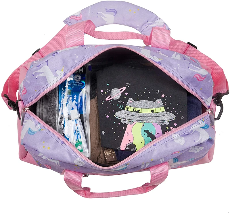 Wildkin Pink Unicorn Overnighter Duffel Bag Personalized 