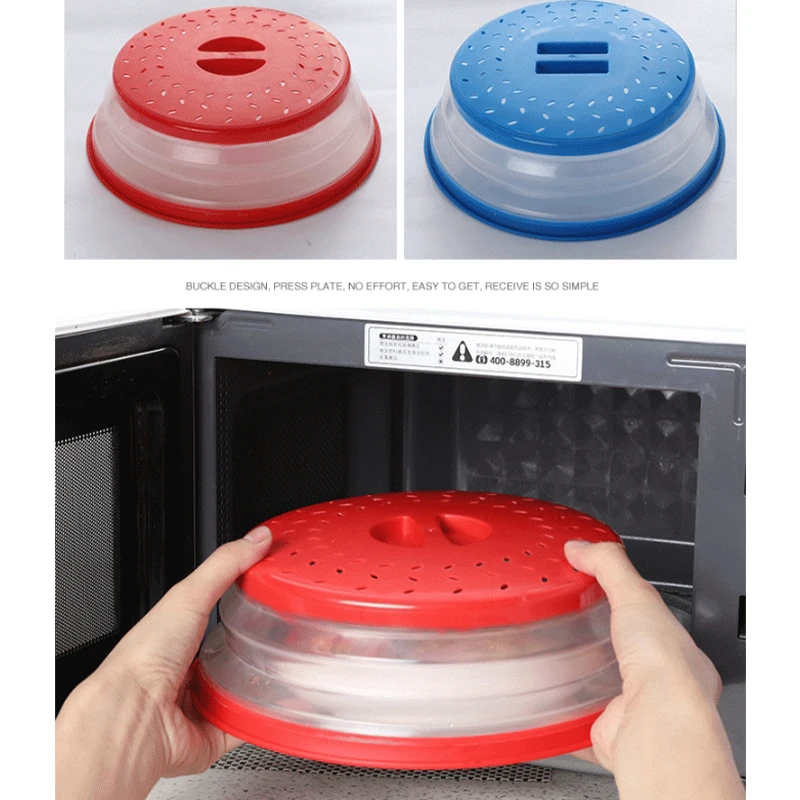 Custom Vented Collapsible Splatter Guard Dish Plate Lid Heat Resistant Microwave Splatter Cover