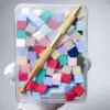 100 pieces of cotton swabs in a box with pen [colorful]