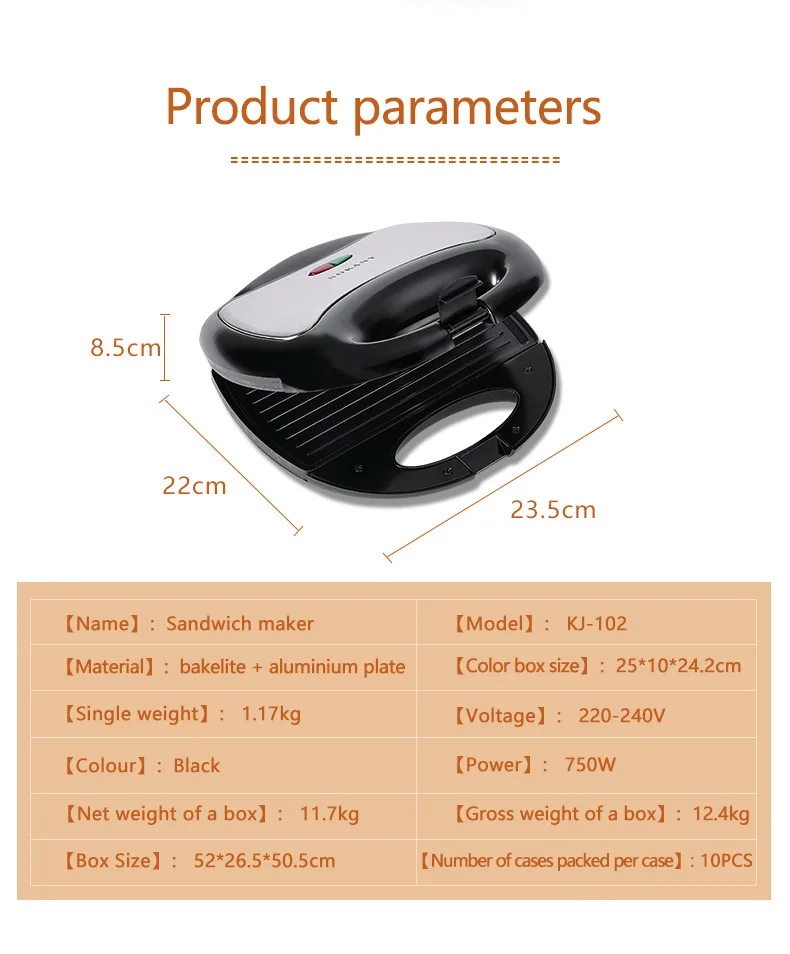 3 In 1 Sokany Sandwich Maker With Optional Plate Breakfast Maker Grill
