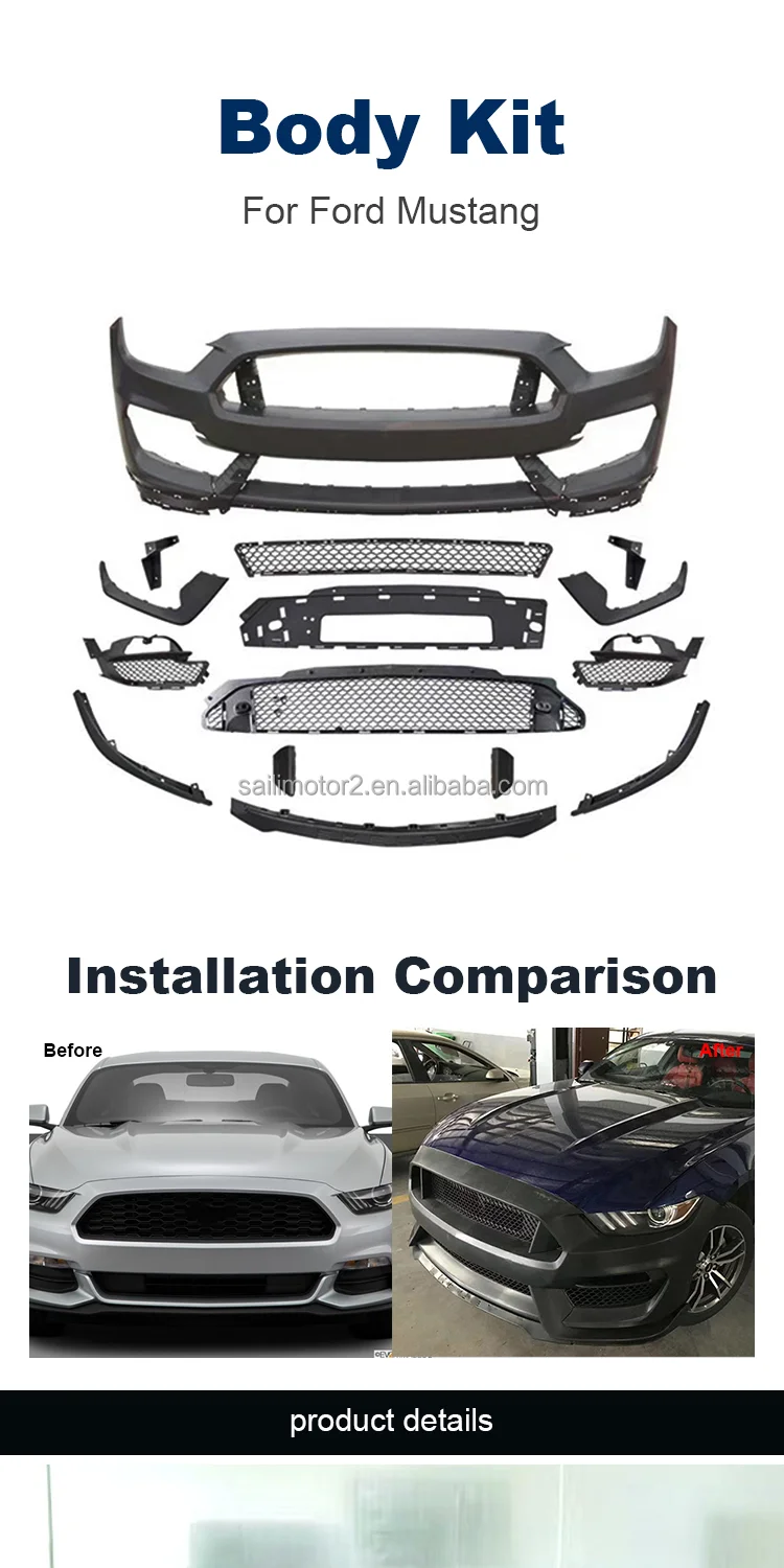 Assembly Modified Front Bumper Assembly Modified Gt350-r Front Bars Body Kits For Ford ...