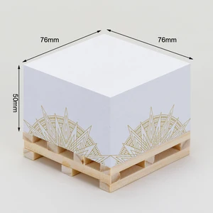 Personalized Square Sticky Notes Post Sticky It Memo Pad Cube With Wooden Pallet Promotional Printing Sticky Adhesive Notes