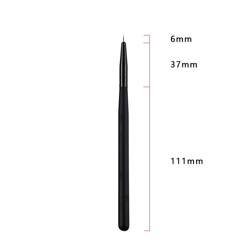 6/9/11/15/18/24mm Black Handle Diy Uv Gel Acrylic Tips Stripes Nails Art Drawing Painting Tools