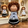 Conjunto de top a rayas y falda plisada - sin muñeca