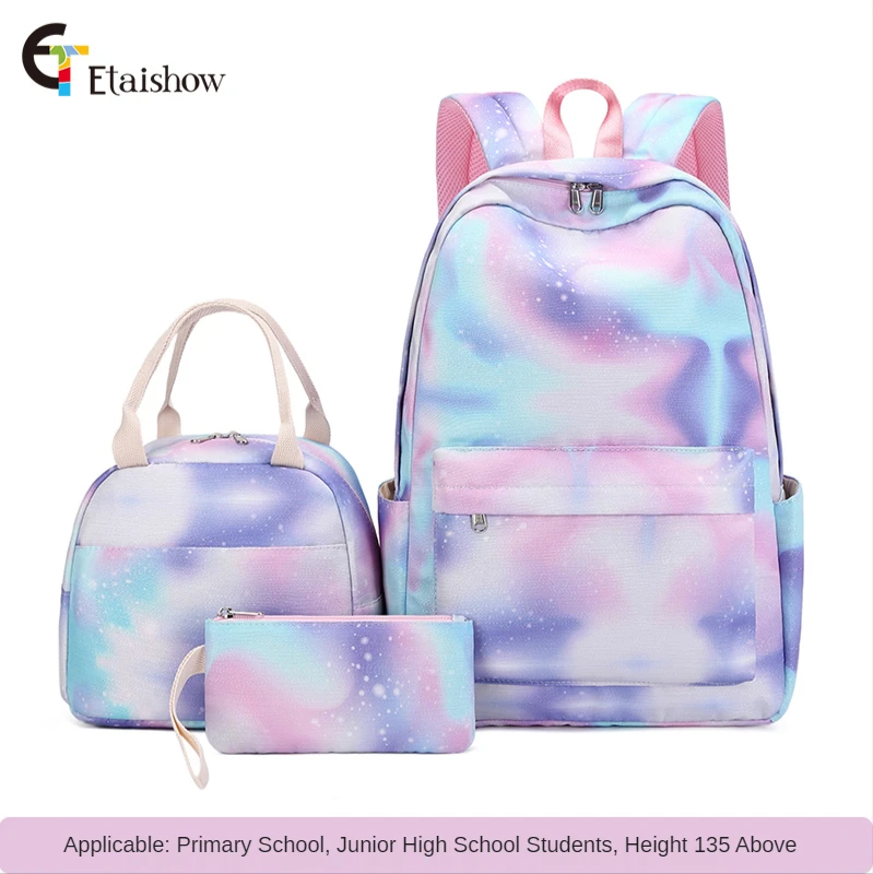 Autism Awareness Month Kids Backpack 3pcs/Set School Bag Colorful