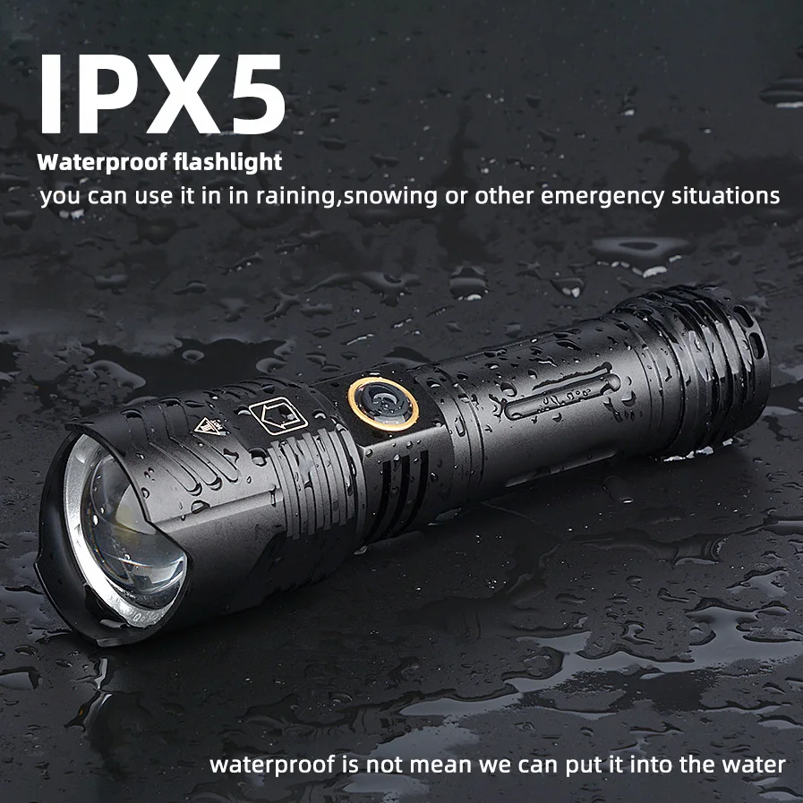 BROVAVE XHP160.2 - Torcia LED Ricaricabile, 150.000 Lumen, Super Luminosa, Tattica con Zoom e 5 Modalità, Impermeabile IPX65, Potente per Campeggio, Escursionismo, Emergenze BROVAVE XHP160.2 - Torcia LED Ricaricabile, 150.000 Lumen, Super Luminosa, Tattica con Zoom e 5 Modalità, Impermeabile IPX65, Potente per Campeggio, Escursionismo, Emergenze