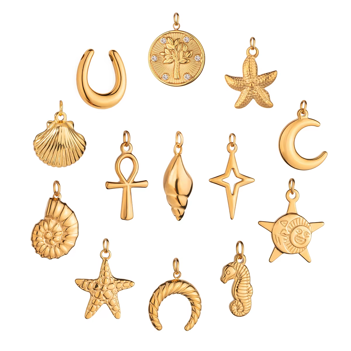 J&D Designer Custom Stainless Steel Jewelry Fashion Jewelry Pendant Gold Jewelry Suitable for Bracelet Making  DIY Charm