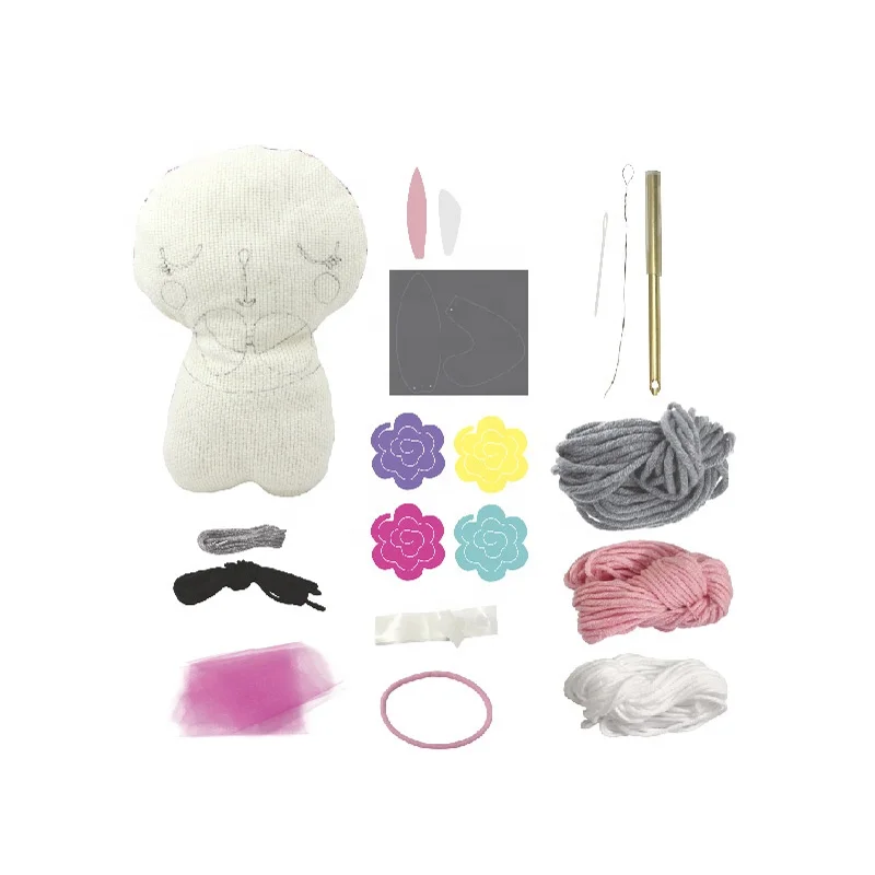 Новинка, игрушка-кролик амигуруми для творчества, мягкая игрушка, игла для пробивания ткани, ручная работа, мини-кукла-кролик, набор для начинающих