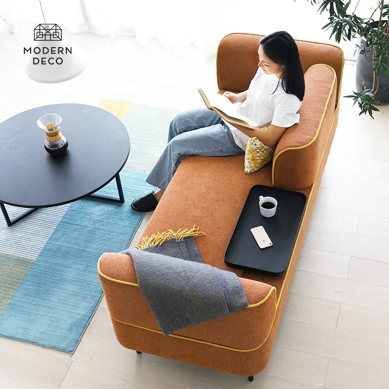 Sofa with Removable Adjustable Armrest Backrest and Attached Table Modern Furniture Sofa Living Fabric Soffa