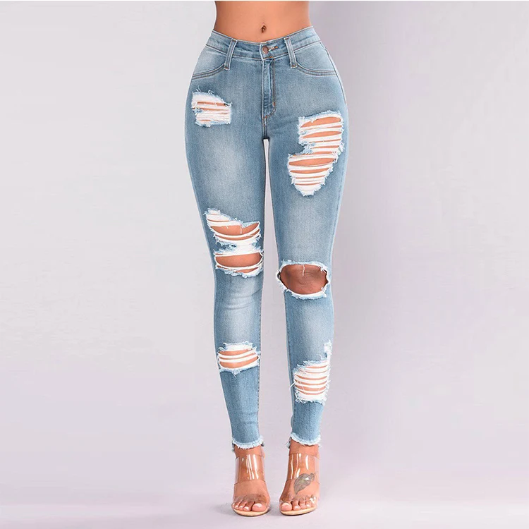 skinny cut up jeans