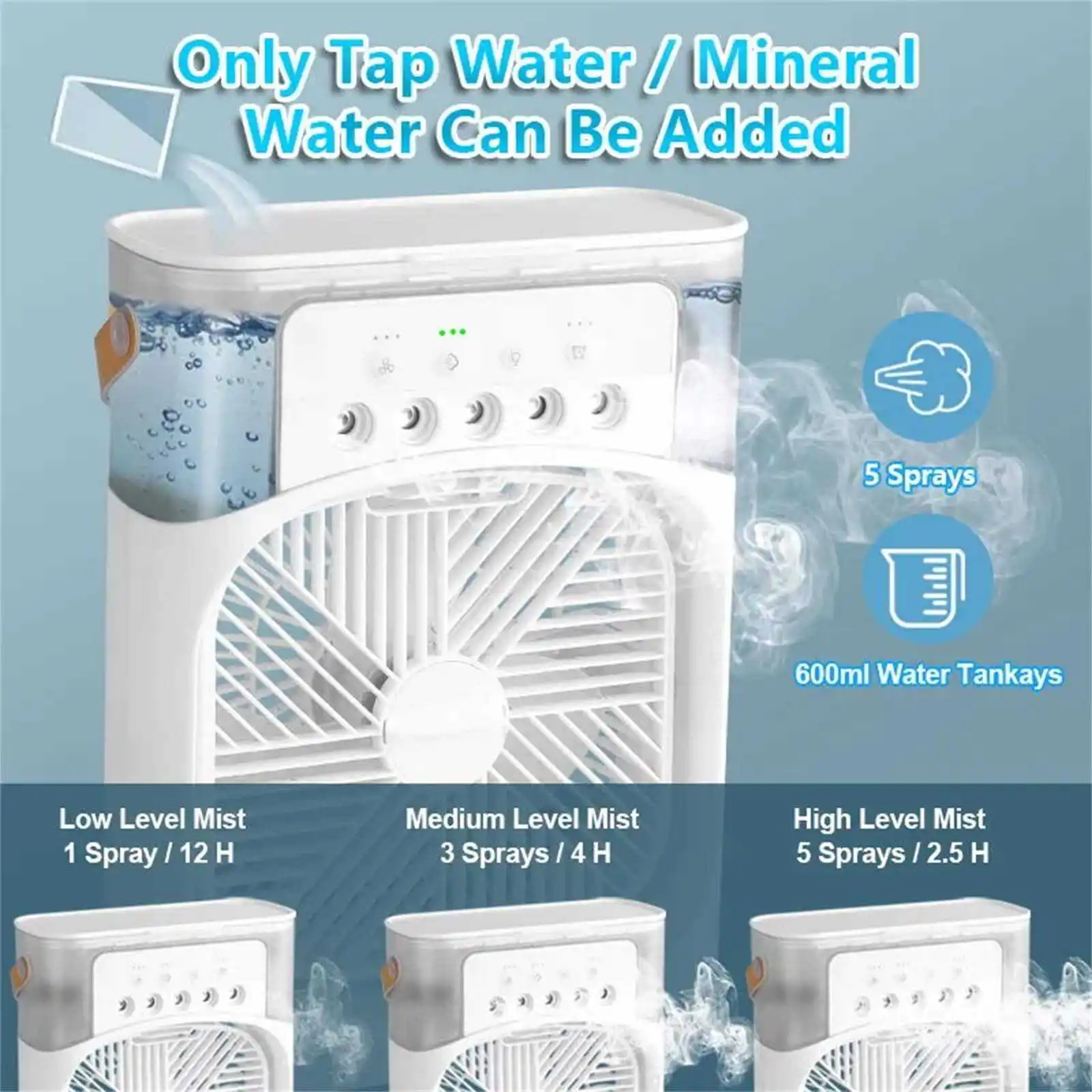 Beliebter Mini-Ventilator mit 7 Stimmungslichtern, faltbar und USB-/Batteriebetrieb – ideal für Hotels_voghion.com