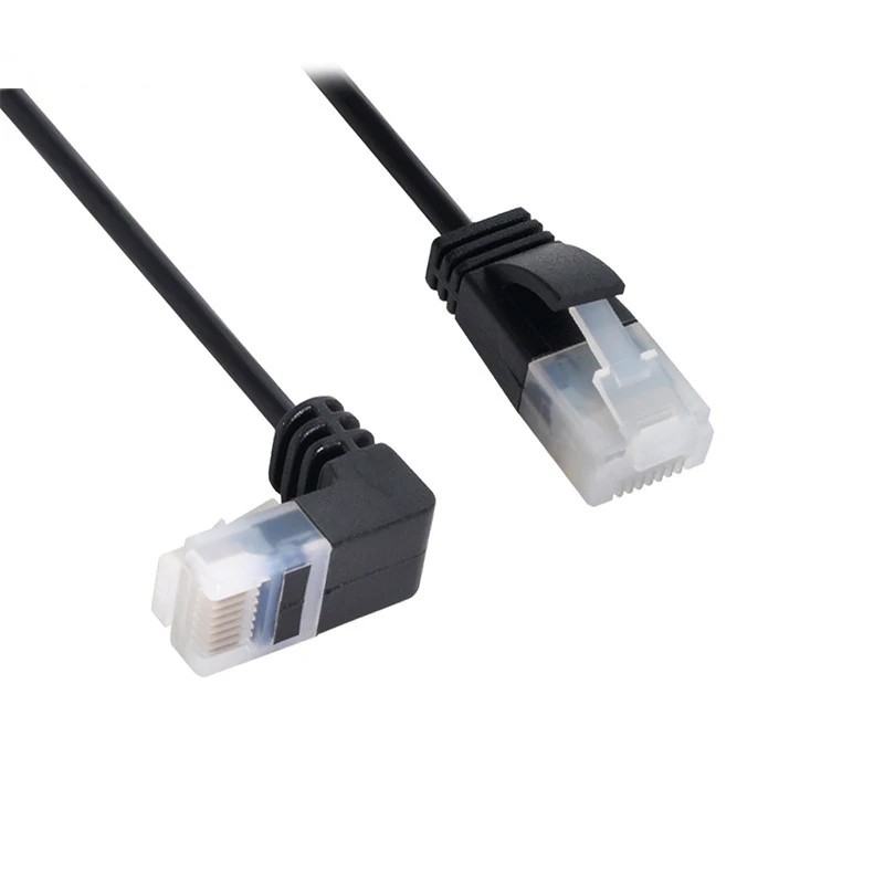 Ultra Slim Cat6 Ethernet Cable Rj45 Angled To Straight Utp Network ...