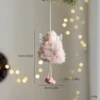 Pink plush angel pendant