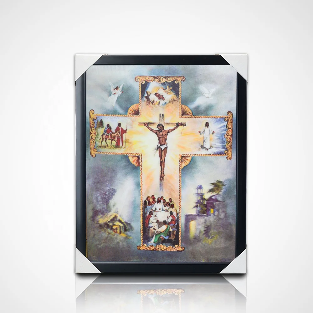 3d Lenticular Printing of Jesus with Frame for Christian 5d Religion Wall Poster