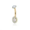 Gold Oval navel rings