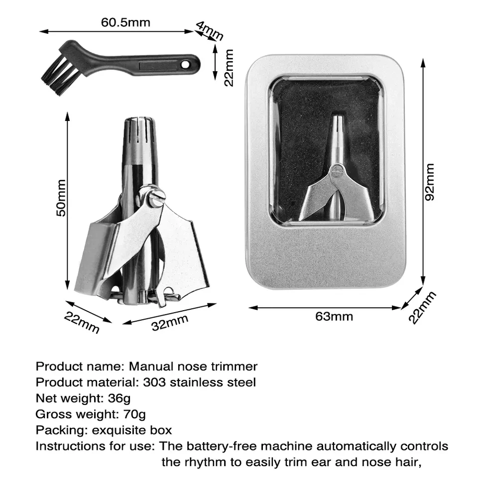 Silver Alloy Personal Care Nose Hair Trimmer Head Practical Artifact Scissors for Hand Trimming for Household Car Garage Use