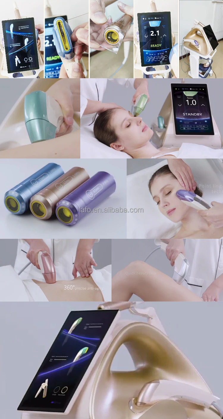 Portable TT Hifu 7D Ultrasound Facial Lift Firming 360 Hifu Anti-Wrinkle Machine 3 handles with 10 cartridges LF-429