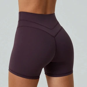 Custom Spandex Butt Lifting Yoga Shorts High Waisted Fitness Workout Running Gym Yoga Shorts for Women