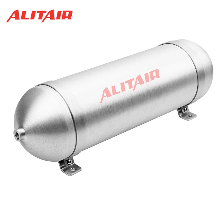 5 Gallon Aluminum Air Tank With 8 Ports - Silver, For Air Ride Bag Suspensions