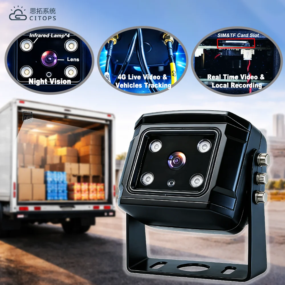 product 4g vehicle camera gps tracking mobile dvr dash camera real time video remote monitoring truck delivery fleet camera system-7