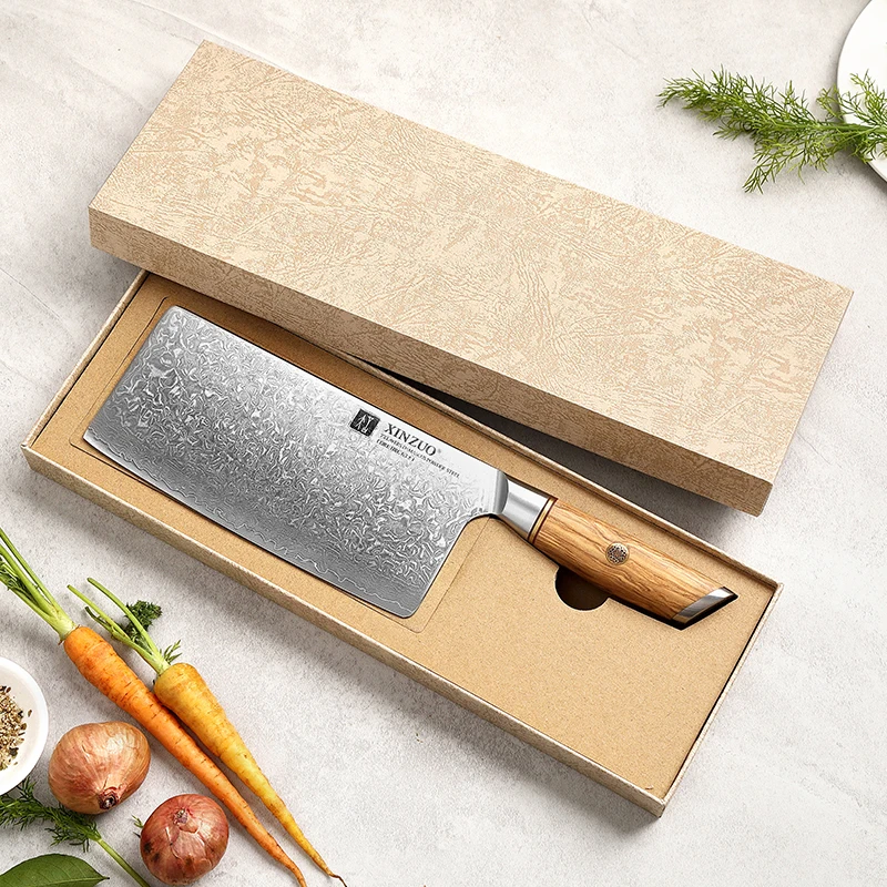 Xinzuo New Arrivals 2022 Damascus Steel 73 Layers Chinese Kitchen