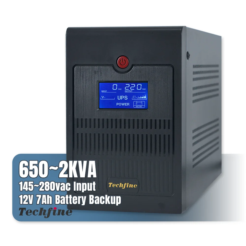Techfine 12v 24v UPS 1200VA 720W 1200 Watt UPS for House PC/Fax/Modem Backup