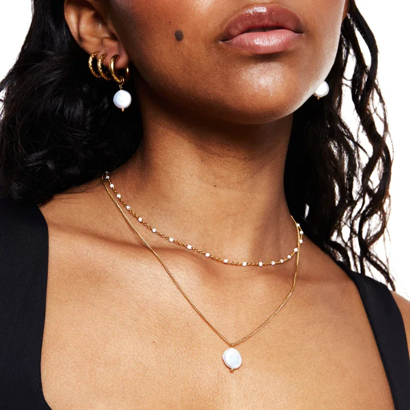 18K Gold Plated Pearl Layered Necklace