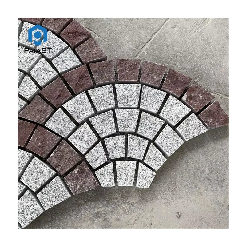 Red and White Granite Schist Garden Interlock Curve 3cm Irregular Paving Stone