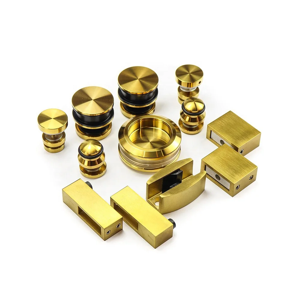 Stainless Steel Frameless Bathroom Screen Gold Shower Room Accessories