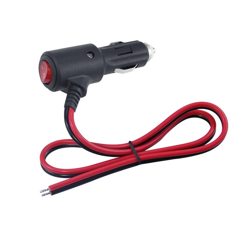 Battery Extension 45 Degree Cigarette Ighter Cord Cigar Power Cable Plug Adapter to 2Mm Strip