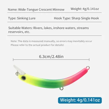 Cheery Sinking Minnow Bait 64mm 4g Plastic Fishing Lure Wobbler Freshwater Isca Artificial Hard Bait for Bass & Pike – Minnow – view 3