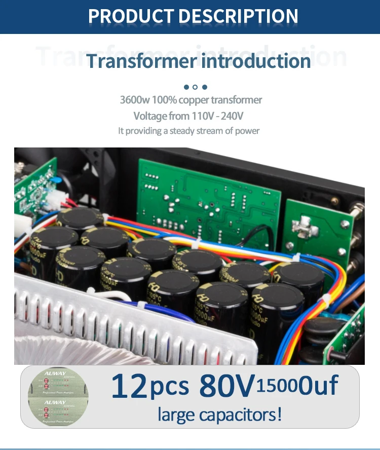 2u Top Power Amplifier Subwoofer 2 Channel Class H 1800 Watt High Power Amplifier 4 Step For Pro