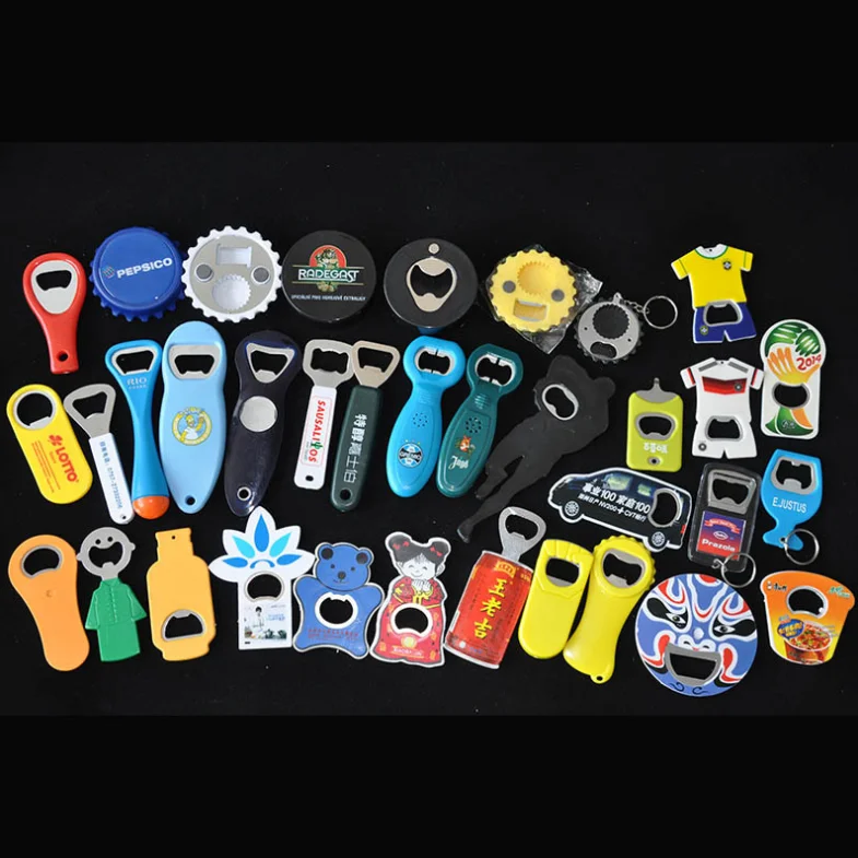 Custom Metal Souvenir Magnetic Bottle Opener Strong Magnetic Backing Kitchen Bar Rest Room Bottle Opener Fridge Magnet