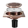 Polished rose gold mirror finish square round-1010 cm straight r