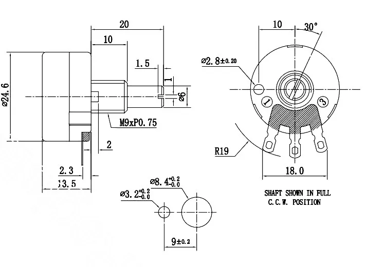 Potenziometro Rotativo DAOKAI RV24YN20S B502 5K - Con Manopole Per Regolazione Velocità - Foto 3