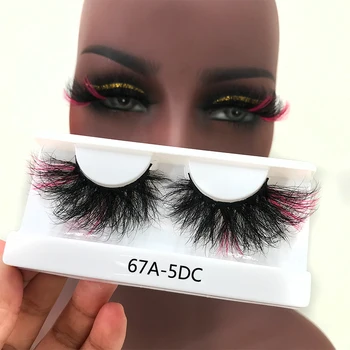 New Colored Mink Lash Pink Red Blue Colorful 3D Mink Lashes Natural Dramatic Fluffy Colorful Eyelashes