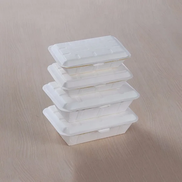 Disposable Matt Lamination Coated Paper Clamshell Lunch Box Foam Replacement Industrial Sushi Food Take-Away Embossing