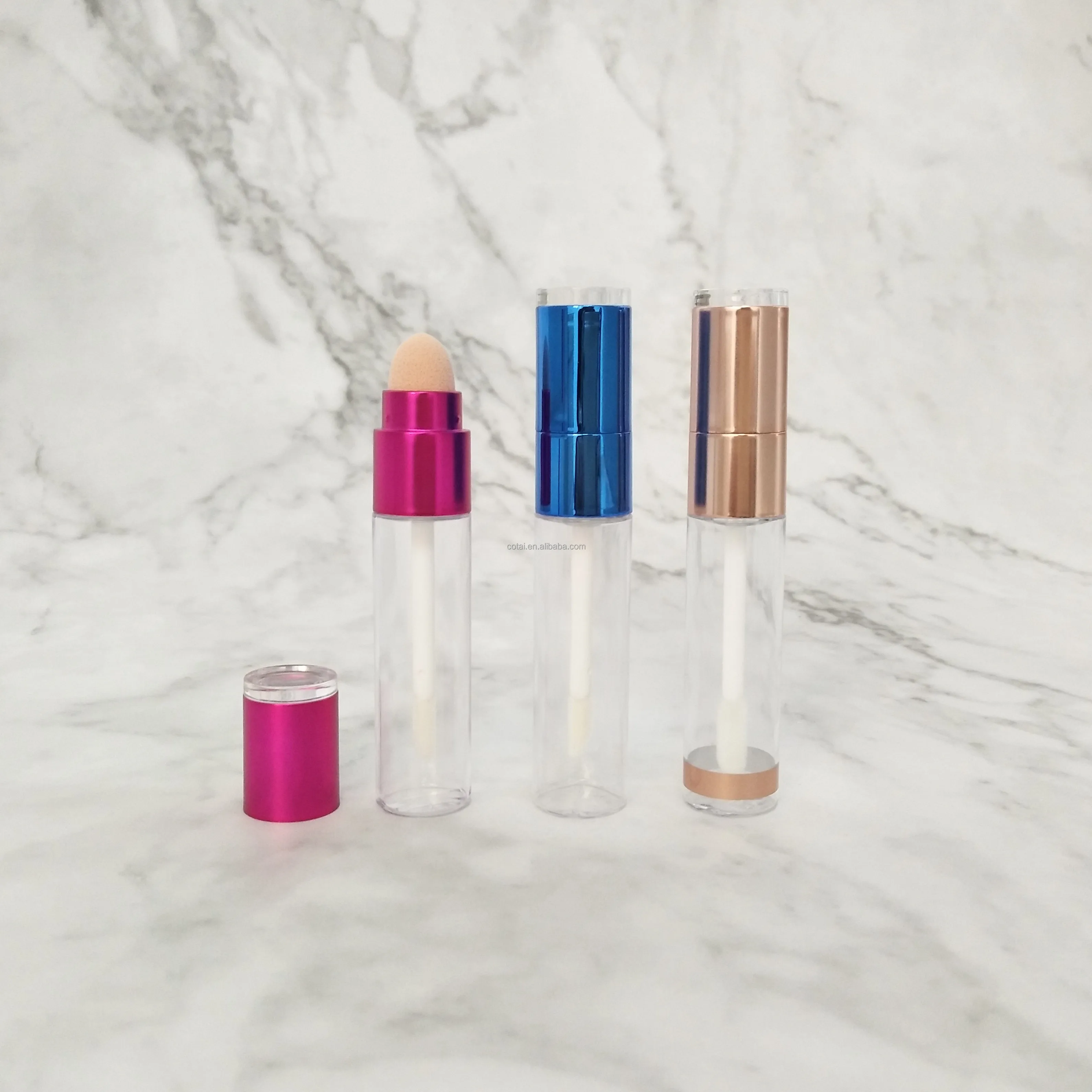 Custom Empty Plastic Contour Concealer Lip Gloss Tube Packaging With