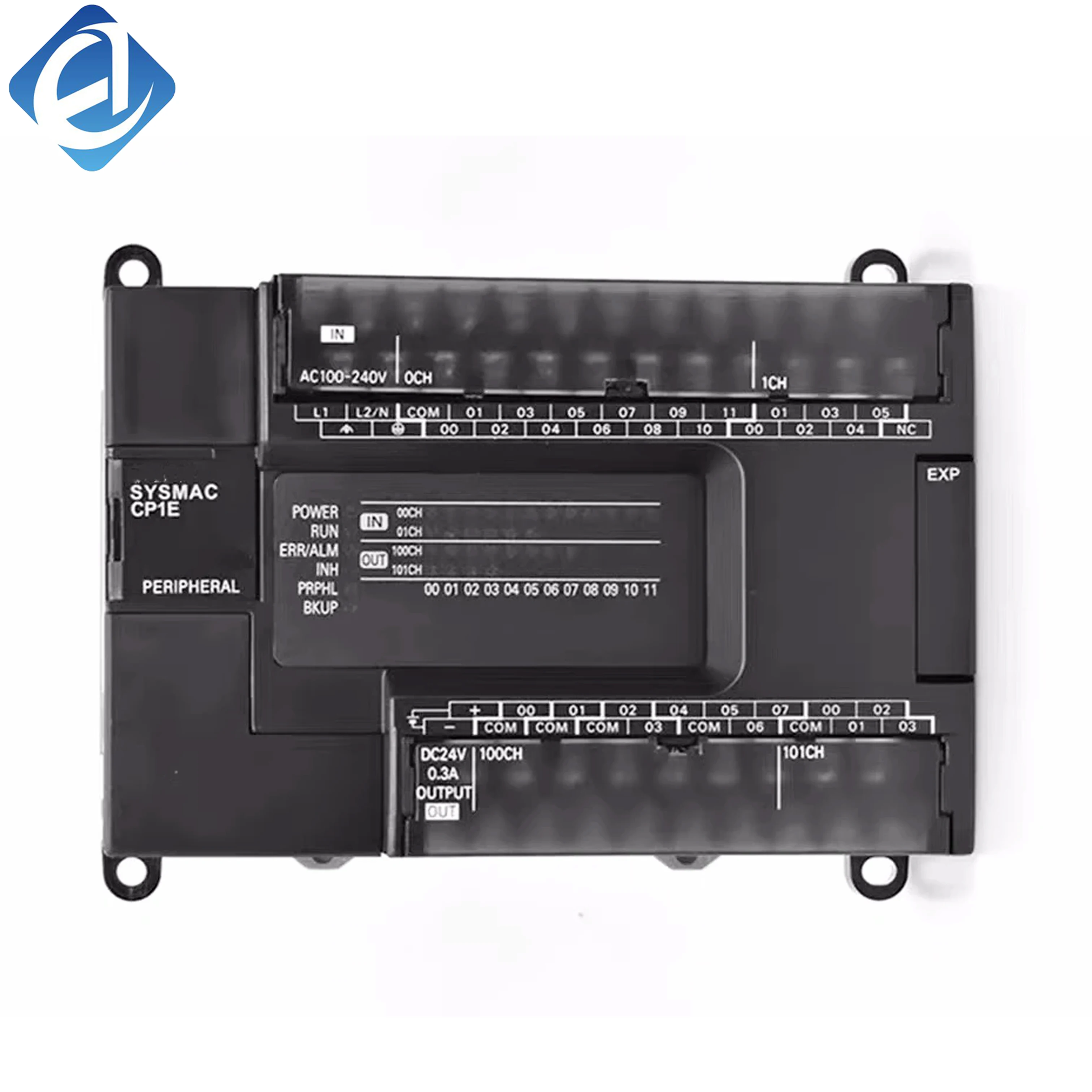 New Original Omron CP1E series compact programmable controller. 40 I/O points, transistor output, 24V DC supply, built-in high-speed counter and simple positioning function. Stable, easy to program and wire, widely used in small automation equipment, asse